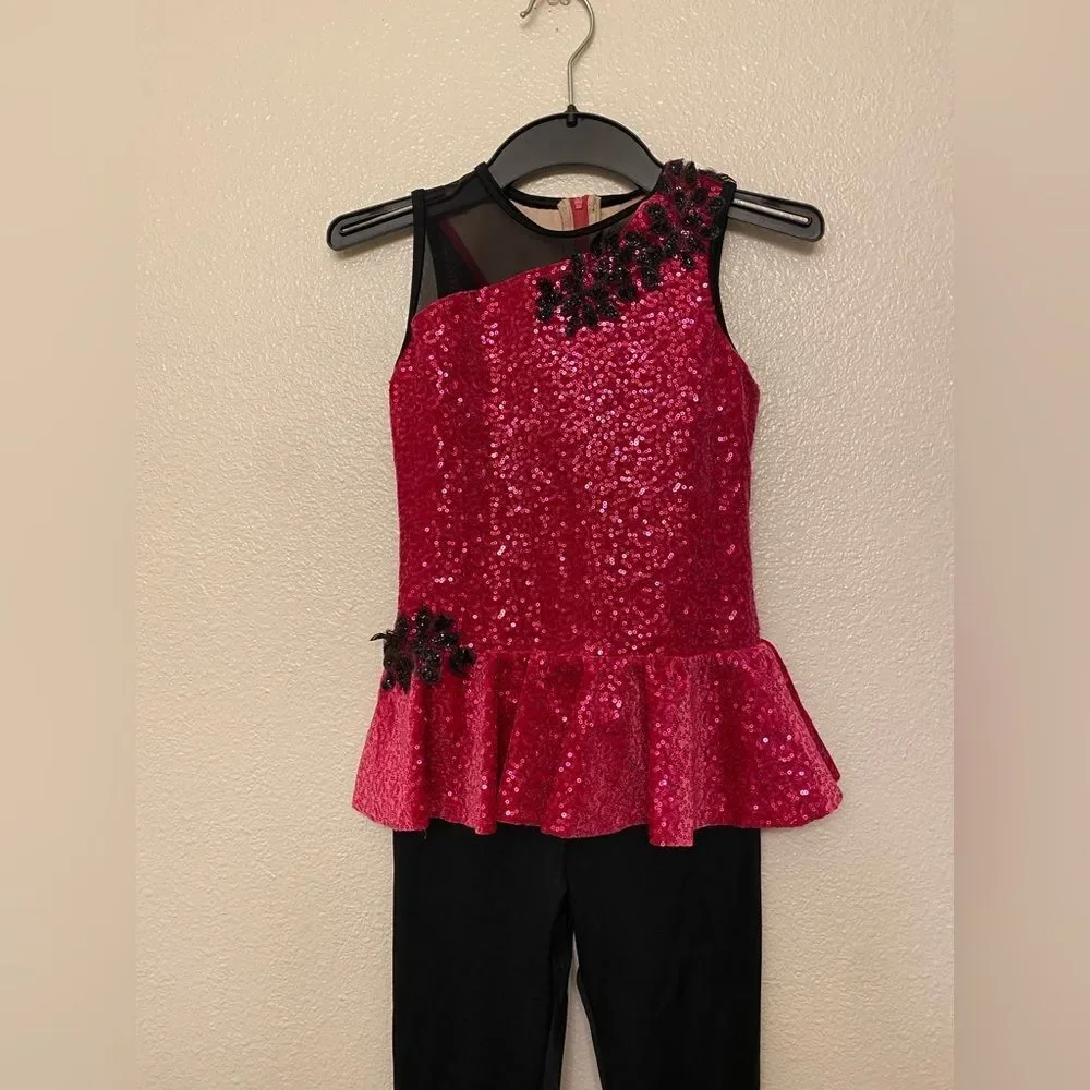 WEISSMAN Dance Costume unitard jumpsuit pink We're Not Gonna Take It 17044 LC